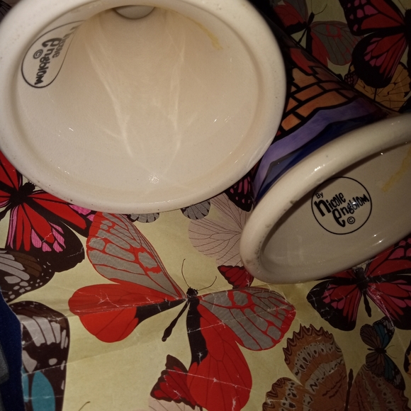 2 BEAUTIFUL NICOLE ENGBLOM CERAMIC SHABBAT CANDLE HOLDERS - Picture 12 of 13